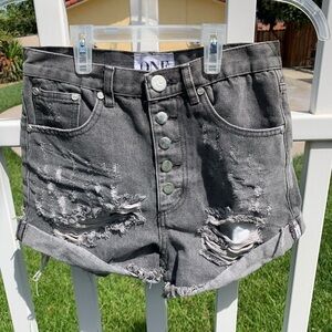 One teaspoon outlaws distressed denim shorts